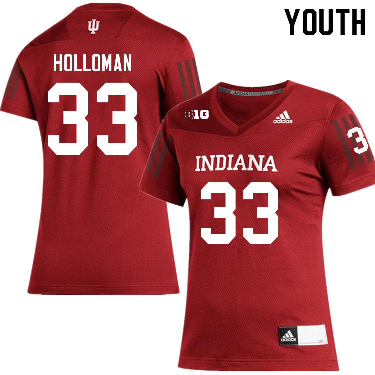 Youth #33 David Holloman Layne Indiana Hoosiers College Football Jerseys Sale-Crimson